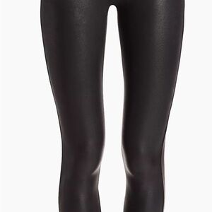 SPANX Black High-Shine Faux Leather Leggings